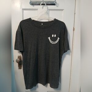 2/$14 Charcoal Gray Smiley Tshirt Mens Tops Clothing Checkered